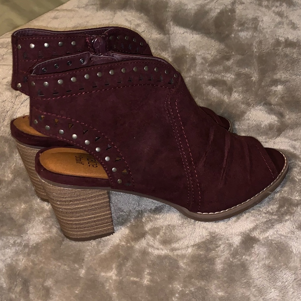 Burgundy booties